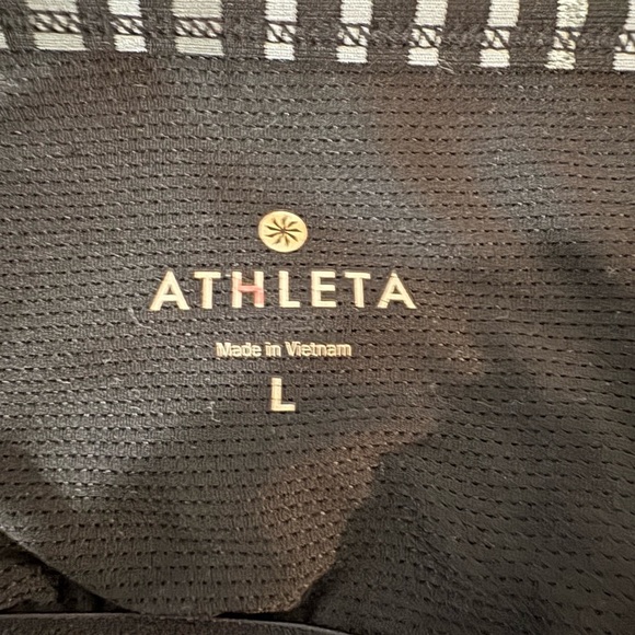 Athleta Cobra Dot Invigorate Tank Top Black Gray stripe Size Large - Picture 6 of 8